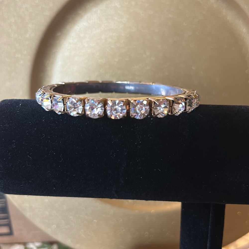 Crystal Rhinestone Bracelet; No Clasp; Fits Easily; Perfect Condition;Beautiful!
